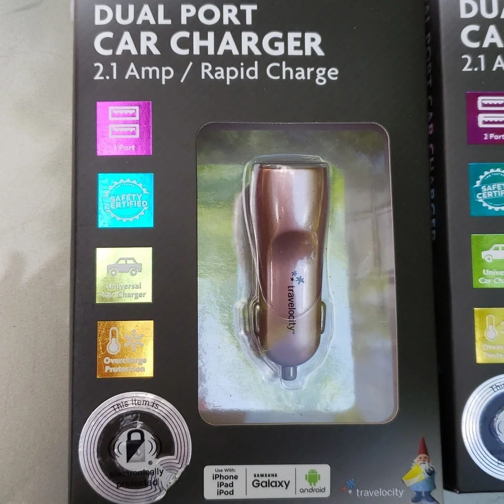 3 for $20 Travelocity Dual 2 port Car charger 2.1 amp Rapid Charge New